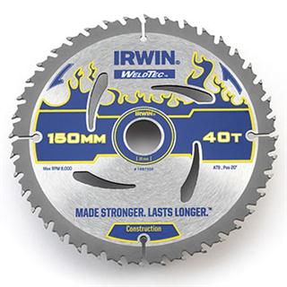 thumbnail interactive-video image 1 of IRWIN Weldtec 7-1/4" Circular Saw Blades – 40 Teeth Carbide Tip, Pack Of 10 (Made In Italy) 1 of 3